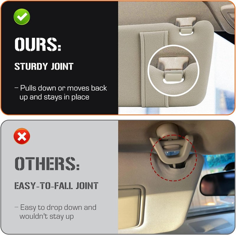 AEagle Left & Right Sun Visor with Light for 2009-2016 Toyota Venza with Sunroof, Driver & Passenger Sides Beige Sunvisor Replacement 74320-0T022-B1, 74310-0T022-B1 - Image 3